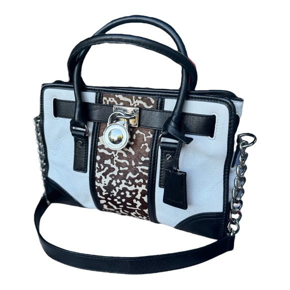 Michael Kors Hamilton Calf Hair Center Stripe Bag - Picture 12 of 12